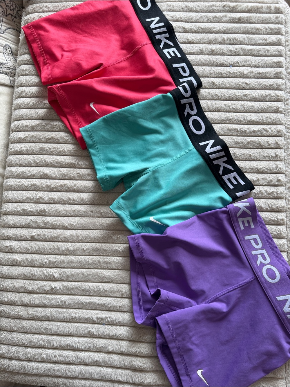 Nike Girls' Pro Compression Shorts - Pink, Teal & Purple
